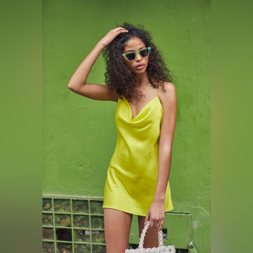 For Love and Lemons Meringue Cowl Neck Slip Dress